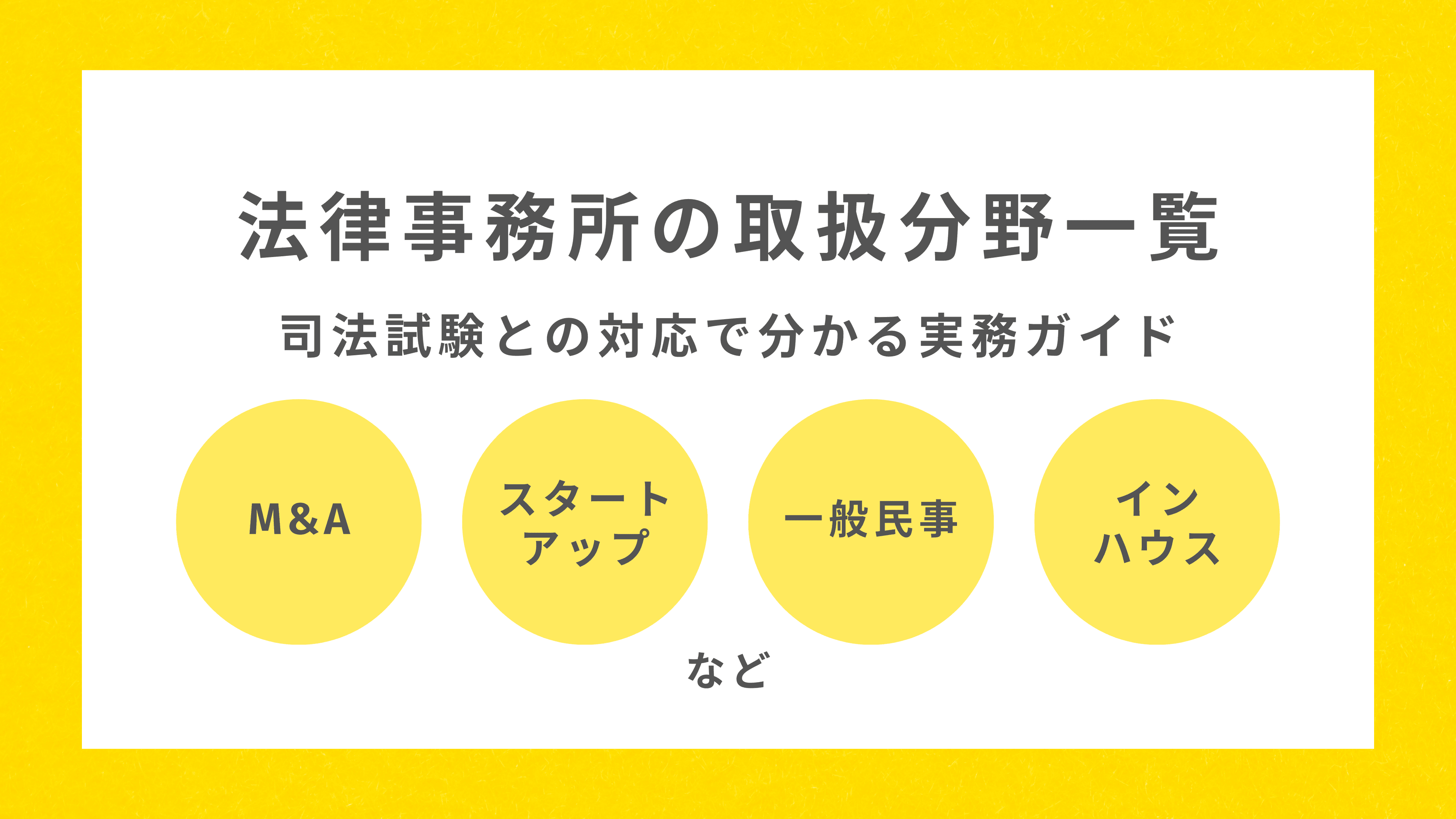 法律事務所の取扱分野一覧|司法試験との対応で分かる実務ガイド